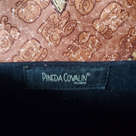 Pineda Covalin Silk & Leather Round  Unique Handbag - Picture 9 of 9